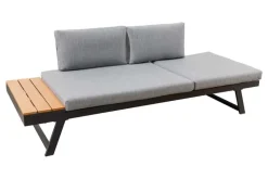 Verstellbare Gartenlounge MODULAR MIAMI 230cm grau natur anthrazit Gartensofa oder Gartenliege