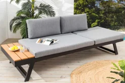 Verstellbare Gartenlounge MODULAR MIAMI 230cm grau natur anthrazit Gartensofa oder Gartenliege