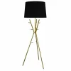 Vielseitige Stehlampe WARDROBE 175cm gold schwarz Garderobe mit Stoffschirm Metall