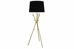 Vielseitige Stehlampe WARDROBE 175cm gold schwarz Garderobe mit Stoffschirm Metall