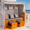 Wetterfeste XXL Strandkorbhülle OSTSEE transparent mit Reißverschluss für 3-Sitzer