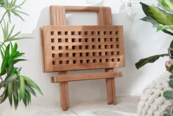 Wetterfester Beistelltisch EMPIRE TEAK 50cm Massivholz klappbar