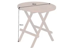 Wetterfester Beistelltisch EMPIRE TEAK 50cm Massivholz rund klappbar Outdoor Gartentisch