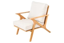 Wetterfester Gartenstuhl COMFORT LINE natur beige Akazienholz Loungesessel
