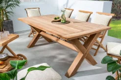 Wetterfester Gartentisch EMPIRE TEAK 180cm Teak Massivholz Outdoor Esstisch