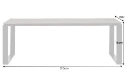 Wetterfester Gartentisch FLOATING 210cm braun schwarz Aluminium Outdoor Esstisch modern