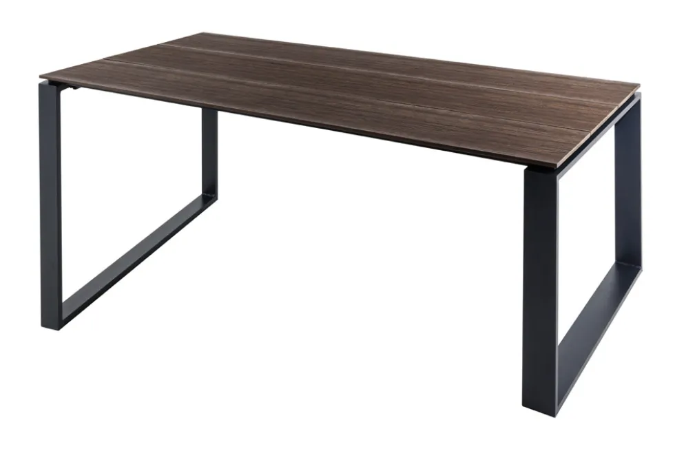 Wetterfester Gartentisch FLOATING 210cm braun schwarz Aluminium Outdoor Esstisch modern