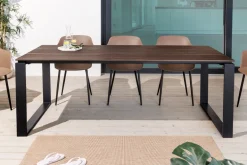 Wetterfester Gartentisch FLOATING 210cm braun schwarz Aluminium Outdoor Esstisch modern