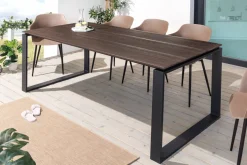 Wetterfester Gartentisch FLOATING 210cm braun schwarz Aluminium Outdoor Esstisch modern
