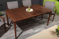 Wetterfester Gartentisch KOPENHAGEN 160cm braun Akazie honey finish Massivholz Outdoor