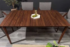Wetterfester Gartentisch KOPENHAGEN 160cm braun Akazie honey finish Massivholz Outdoor