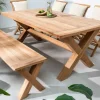 Wetterfester Gartentisch EMPIRE TEAK 160cm natur Teakholz Massivholz Outdoor-Esstisch