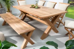 Wetterfester Gartentisch EMPIRE TEAK 160cm natur Teakholz Massivholz Outdoor-Esstisch