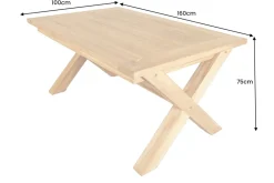 Wetterfester Gartentisch EMPIRE TEAK 160cm natur Teakholz Massivholz Outdoor-Esstisch