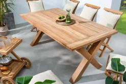 Wetterfester Gartentisch EMPIRE TEAK 160cm natur Teakholz Massivholz Outdoor-Esstisch
