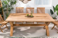 Wetterfester Gartentisch EMPIRE TEAK 160cm natur Teakholz Massivholz Outdoor-Esstisch