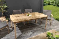 Wetterfester Gartentisch KOPENHAGEN 160cm natur Akazie Massivholz Bootsform Outdoor
