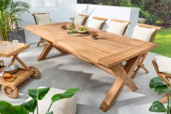Wetterfester Gartentisch EMPIRE TEAK 220cm Teak Massivholz Outdoor Esstisch