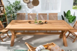 Wetterfester Gartentisch EMPIRE TEAK 220cm Teak Massivholz Outdoor Esstisch