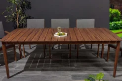 Wetterfester Gartentisch KOPENHAGEN 220cm braun Akazie honey finish Massivholz Outdoor