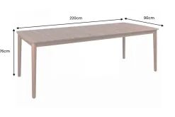 Wetterfester Gartentisch KOPENHAGEN 220cm braun Akazie honey finish Massivholz Outdoor