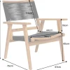 Wetterfestes 2er Set Gartenstuhl BALI ROPE natur anthrazit Akazienholz Loungesessel