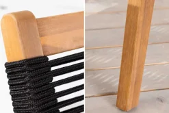 Wetterfestes 2er Set Gartenstuhl BALI ROPE natur anthrazit Akazienholz Loungesessel