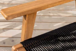 Wetterfestes 2er Set Gartenstuhl BALI ROPE natur anthrazit Akazienholz Loungesessel