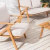 Wetterfestes Gartenlounge-Set COMFORT LINE natur beige Akazie 4-teilig inkl. Tisch