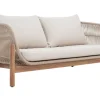 Wetterfestes Gartenlounge Set ROPE natur beige Akazienholz Aluminium inkl. Tisch Sitzpolster