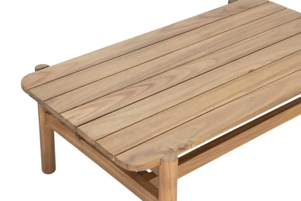 Wetterfestes Gartenlounge Set ROPE natur beige Akazienholz Aluminium inkl. Tisch Sitzpolster
