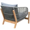 Wetterfestes Gartenlounge Set ROPE grau natur Akazienholz Aluminium inkl. Tisch Sitzpolster