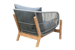 Wetterfestes Gartenlounge Set ROPE grau natur Akazienholz Aluminium inkl. Tisch Sitzpolster