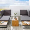 Wetterfestes Gartenmöbel Set IBIZA MODULAR LOUNGE 250cm anthrazit Aluminium inkl. Sitzpolster