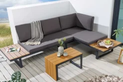 Wetterfestes Gartenmöbel Set IBIZA MODULAR LOUNGE 250cm anthrazit Aluminium inkl. Sitzpolster