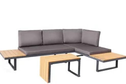 Wetterfestes Gartenmöbel Set IBIZA MODULAR LOUNGE 250cm anthrazit Aluminium inkl. Sitzpolster
