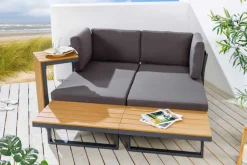 Wetterfestes Gartenmöbel Set IBIZA MODULAR LOUNGE 250cm anthrazit Aluminium inkl. Sitzpolster