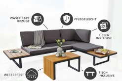 Wetterfestes Gartenmöbel Set IBIZA MODULAR LOUNGE 250cm anthrazit Aluminium inkl. Sitzpolster