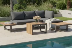 Wetterfestes Gartenmöbel Set IBIZA MODULAR LOUNGE 250cm anthrazit Aluminium inkl. Sitzpolster