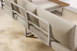 Wetterfestes Gartenmöbel Set IBIZA MODULAR LOUNGE 250cm champagner greige Aluminium