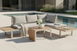 Wetterfestes Gartenmöbel Set IBIZA MODULAR LOUNGE 250cm champagner greige Aluminium