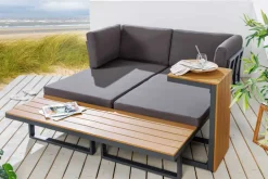 Wetterfestes Gartenmöbel Set IBIZA MODULAR LOUNGE 250cm champagner greige Aluminium