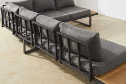 Wetterfestes Gartenmöbel Set IBIZA GRAND 280cm anthrazit Aluminium inkl. Sitzpolster