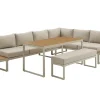 Wetterfestes Gartenmöbel Set IBIZA GRAND 280cm greige Aluminium inkl. Sitzpolster