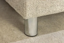 Wohnlandschaft KENT 220cm beige Strukturstoff Ecksofa Federkern inkl. Hocker