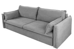 XXL Sofa mit Schlaffunktion APARTMENT grau Cord inkl. Bettkasten und Kissen
