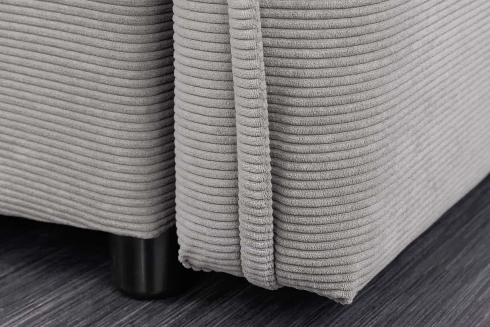 XXL Sofa mit Schlaffunktion APARTMENT grau Cord inkl. Bettkasten und Kissen
