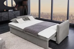 XXL Sofa mit Schlaffunktion APARTMENT grau Cord inkl. Bettkasten und Kissen