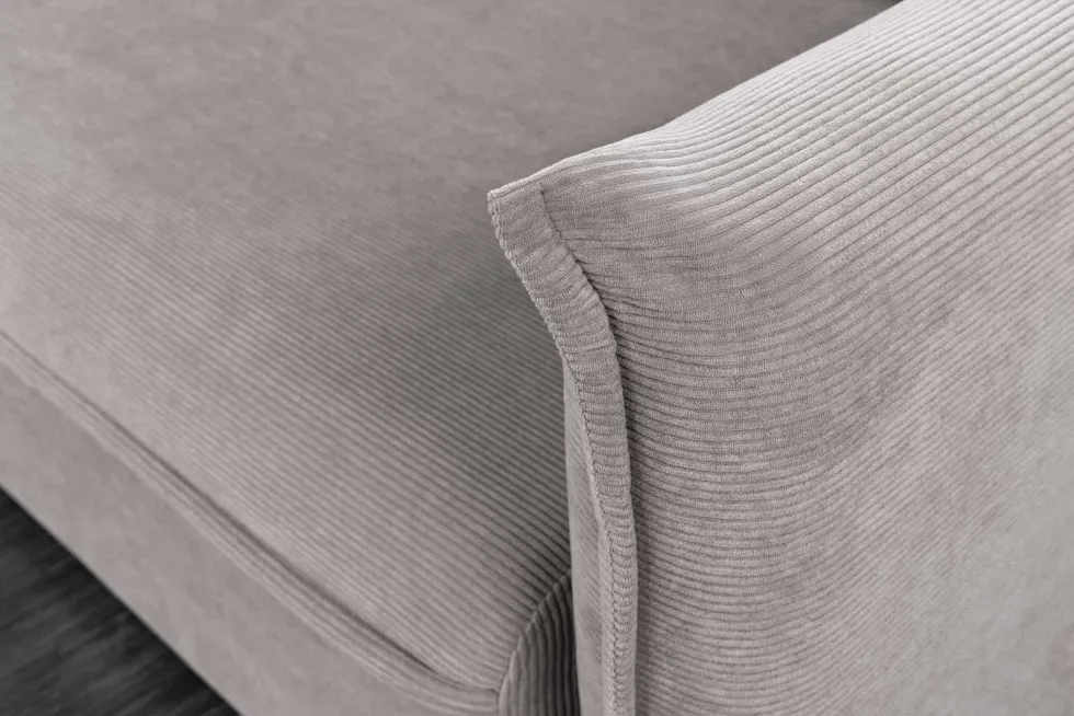 XXL Sofa mit Schlaffunktion APARTMENT grau Cord inkl. Bettkasten und Kissen