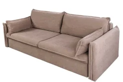 XXL Sofa mit Schlaffunktion APARTMENT taupe Cord inkl. Bettkasten und Kissen